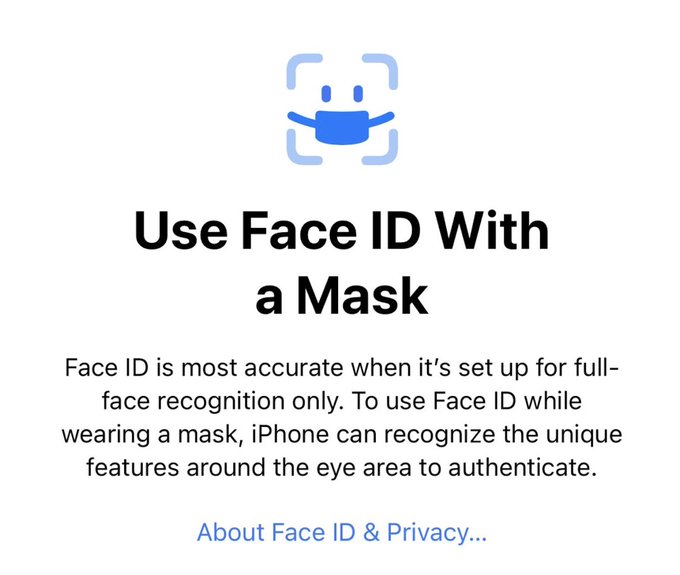 Ios 15.4 face id mask