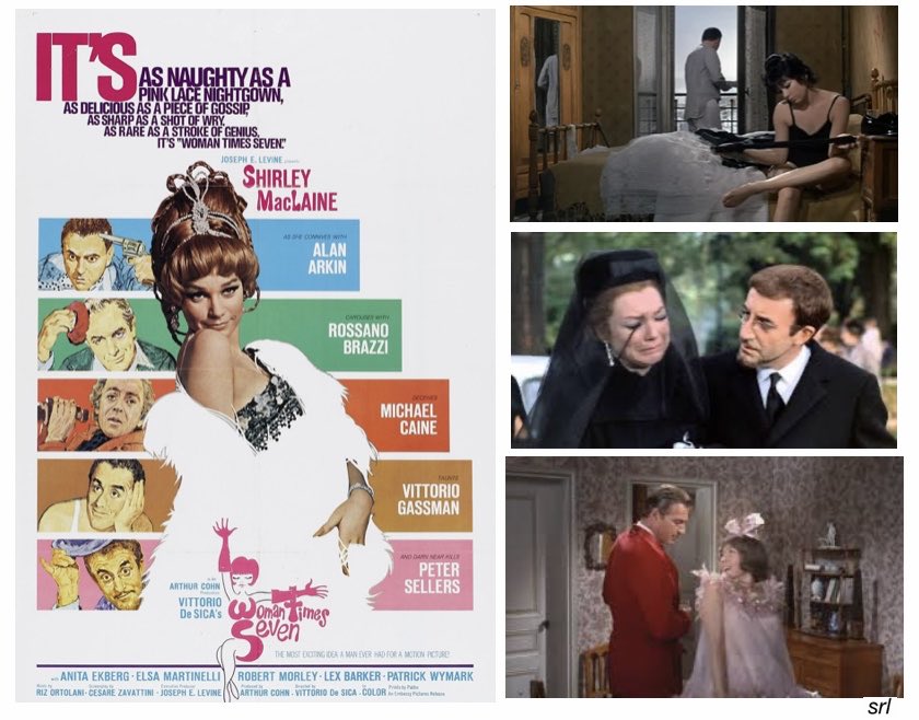 9pm TODAY on @TalkingPicsTV 

The 1967 #Comedy film🎥 “Woman Times Seven” directed by #VittorioDeSica from a screenplay by #CesareZavattini

🌟#ShirleyMacLaine #AlanArkin #MichaelCaine #PeterSellers #RossanoBrazzi #AnitaEkberg #RobertMorley #AnitaEkberg #PatrickWymark