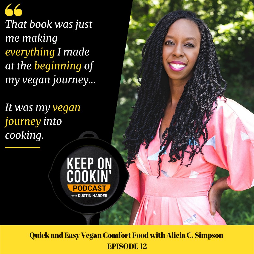 📢 #TBT to Alicia C. Simpson &amp; "Easy Vegan Comfort Food." Who doesn't 💚 comfort food?! (esp. if it's Quick AND easy?!) No 🧠-er! A delight to have on the pod. We hope you'll 🎧 to Alicia (or any of our 40+ episodes!): podcasts.apple.com/us/podcast/12-…
#keeponcookinpod #podcast #vegan