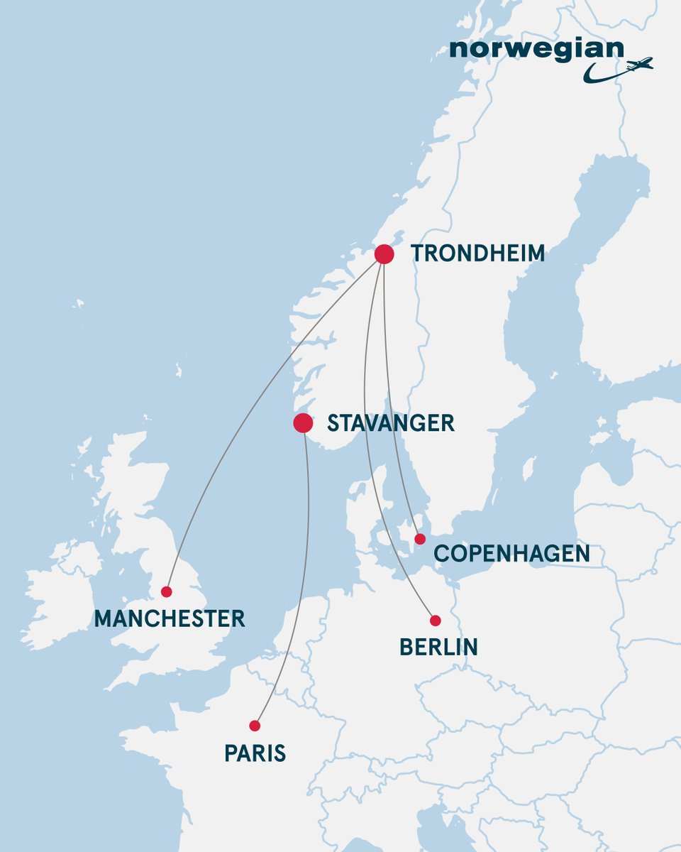 Norwegian on Twitter: "We have added four new destinations to our growing From this spring, you can travel from Stavanger and Trondheim to exciting new destinations #FlyNorwegian Find tickets at https://t.co/yBG6wxZjZx
