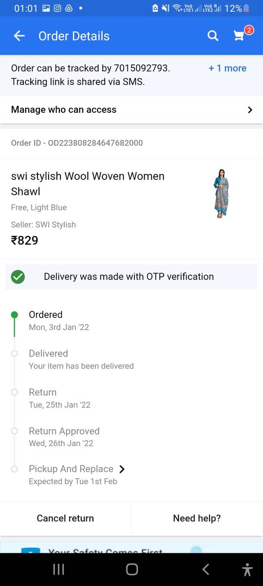 Drsurajsachdeva's tweet photo. @Flipkart @flipkartsupport @ConsumerReports @binnybansal @_sachinbansal 

Dear sir 

Requested 2 returns of  shawl within return policy and no pick up done on time , after requesting thrice for return they are denying for return 

Worst customer support 
#flipkartfraud https://t.co/o3DVSEWGi5