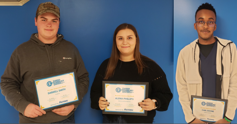 Congratulations to Alena Phillips, a <a href="/CASD_CHARGERS/">CASD Announcements</a> Child Care &amp; Development student, Darrell Smith, a <a href="/FCRSD/">Forest City Regional</a> Carpentry student &amp; Carl Boone, a <a href="/dsd_news/">Dunmore SD News</a> Health Occupations student, for being chosen as the students of the month for December! #CTCPROUD ctclc.edu/site/default.a…