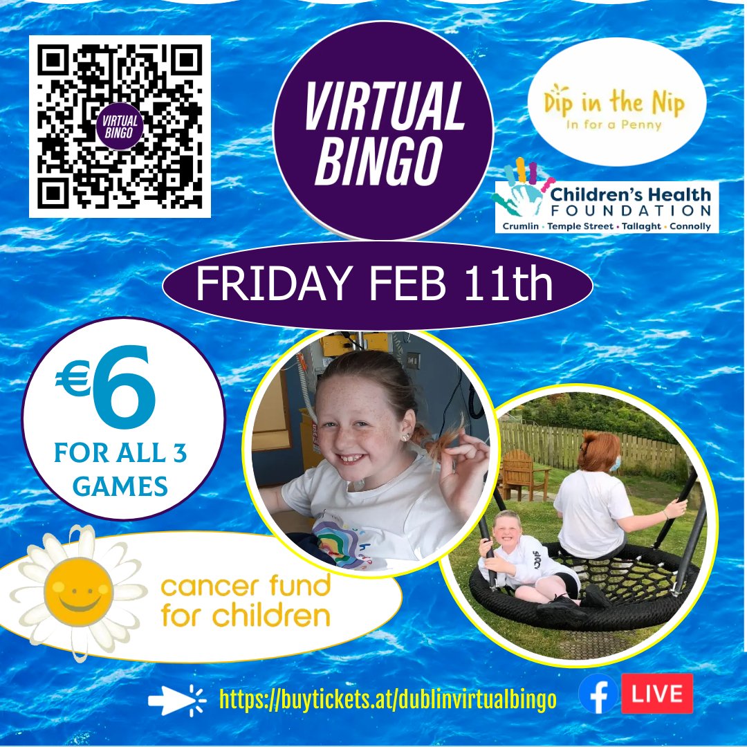 HughesEvents's tweet image. buytickets.at/dublinvirtualb…
If you have never played before virtualbingo.ie/how-to-play
@hughesevents @virtualbingo1
#bingo #charity #charitytuesday #dublin  #ireland #friends #nightout
All funds raised supports 
#CMRF #InforAPenny #CrumlinHospital 😀@CMRFCRUMLIN @InForAPenny2022