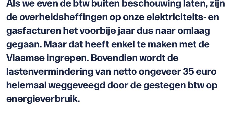 ‘Enkel te maken met de Vlaamse ingrepen.’!!
Klaar en duidelijk. Terwijl <a href="/Zu_Demir/">Zuhal Demir</a> broodnodige inspanningen💪 💡levert voor de Vlaming, doet Vivaldi niets! Integendeel, federaal beleid doet die inspanningen zelfs teniet..🤯🤡
Factcheck van <a href="/vrtnws/">VRT NWS</a> toont het nog maar eens aan⬇️