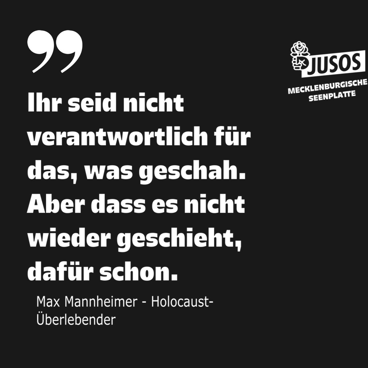 jusos_mse's tweet photo. Am 27. Januar 1945 wurde das Vernichtungslager Auschwitz von sowjetischen Soldaten befreit. Auschwitz steht beispiellos für den grausamen Rassen- und Vernichtungswahn während der NS-Herrschaft. https://t.co/l8GFmQGNW8