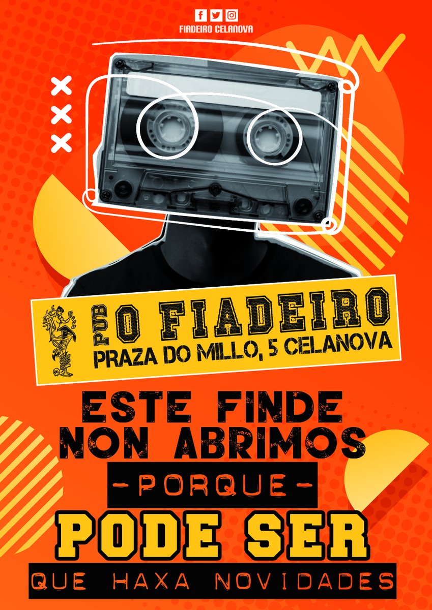 fiadeiro_cela's tweet photo. 🟥❌ Este finde non abrimos ❌🟥

Porque PODE SER que haxa novidades ⁉️😎🥳💥 https://t.co/IkaVUUOhwz