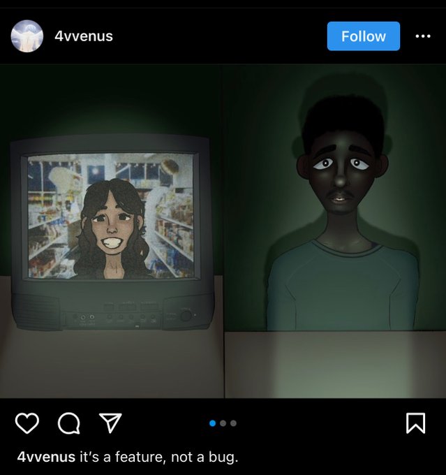MichaelNarducci's tweet photo. "It's a feature, not a bug." #Archive81 Fan art! #PineappleFanta #TerrorInTheAisles Gorgeous instagram art by #4vvenus https://t.co/mHRfyb8lFL