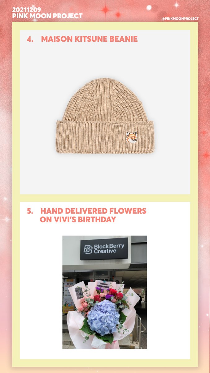 pinkmoonproject's tweet photo. We want to apologize again for the delay, but here is the gift list! They were delivered on December 20th and the Maison Kistune sweatshirt is on the way. I will be posting the receipts later today too. Thank you so much again to @Hsung__ for all of your help!! 💕 https://t.co/dXldoSlhwC
