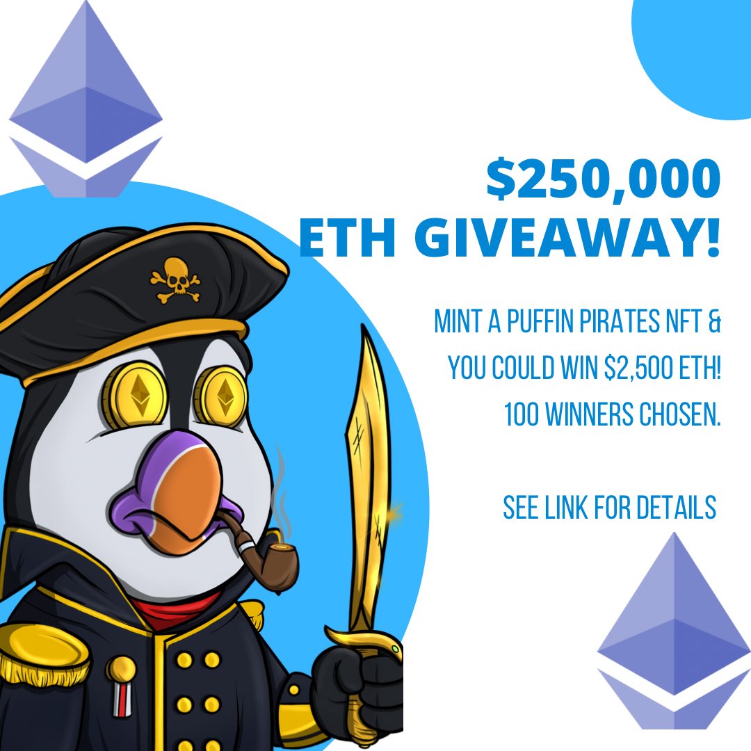 $250,000 #ETH giveaway 🤩

bit.ly/3ACXGG1 

#NFT #NFTs #Crypto #NFTGame #P2E