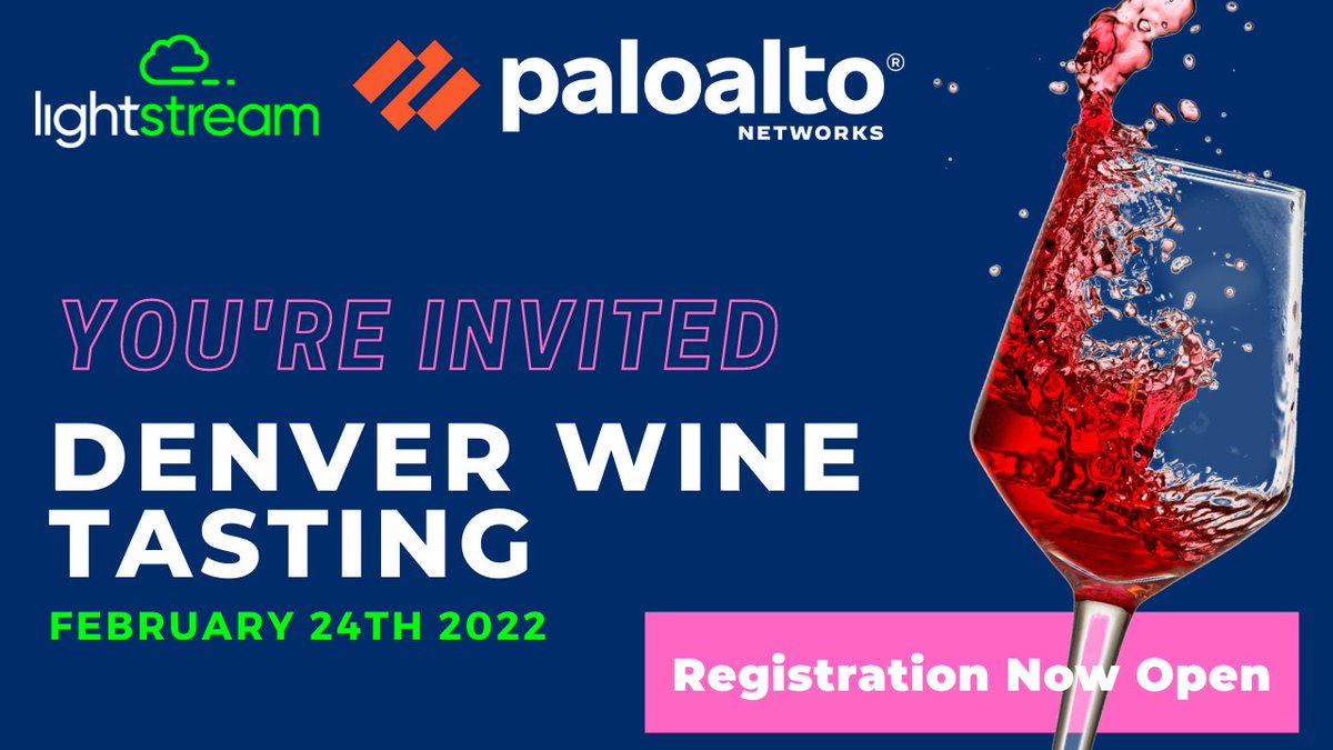 Mile high here we come! Denver, you are invited February 24th to our Wine Tasting event with <a href="/PaloAltoNtwks/">Palo Alto Networks</a>. REGISTER TODAY!
hubs.la/Q0130RS70

#denver #denvertech #cloudsecurity #securedbypanw #PaloAltoNetworks #CISO #PrismaCloud #Cortex #PrismaAccess @NextWavePartner