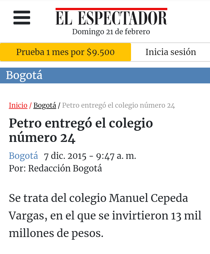 Ger1diaz's tweet photo. @sergio_fajardo El mayor presupuesto para educación en toda su historia, fue el la alcaldía de Petro en Bogota..
Gratuida, universidades construidas , capacitación y estudio para docentes, fibra óptica para colegios..etc
Son hechos..¡ https://t.co/LPQ0alv9xx