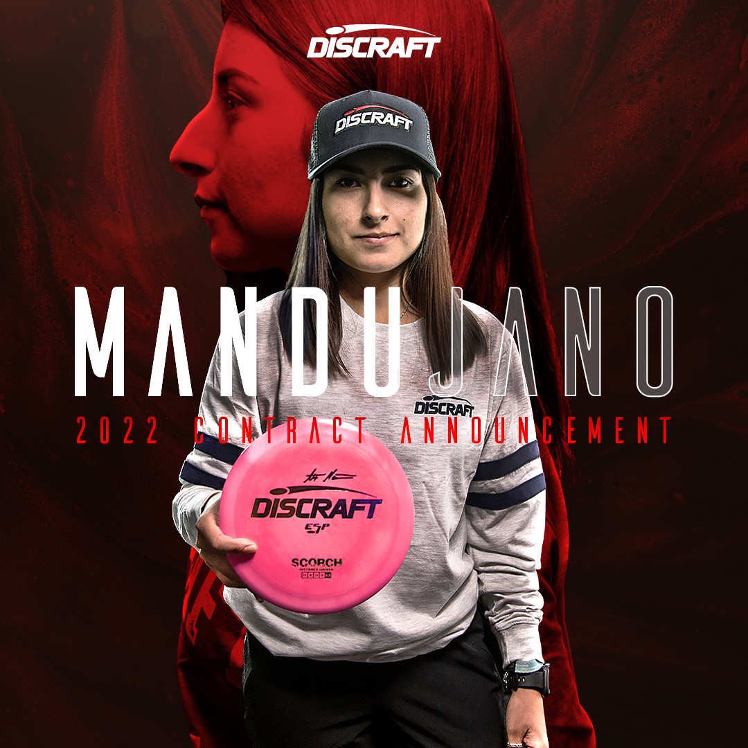 DiscraftDG's tweet photo. Introducing team Discraft's newest Elite team member Alexis Mandujano!  Congrats Alexis and welcome to the family, we are pumped to see tear it up this season with the Scorch as your first Tour Series disc! https://t.co/JTIwA13Ghw https://t.co/XEUqY4CmXr