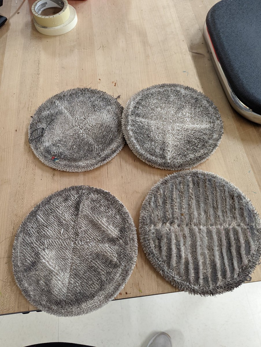SuedotL's tweet photo. Look at how filthy the mopping pads are! Smh #education #redfored @SCforEd https://t.co/XLmaNTfX96