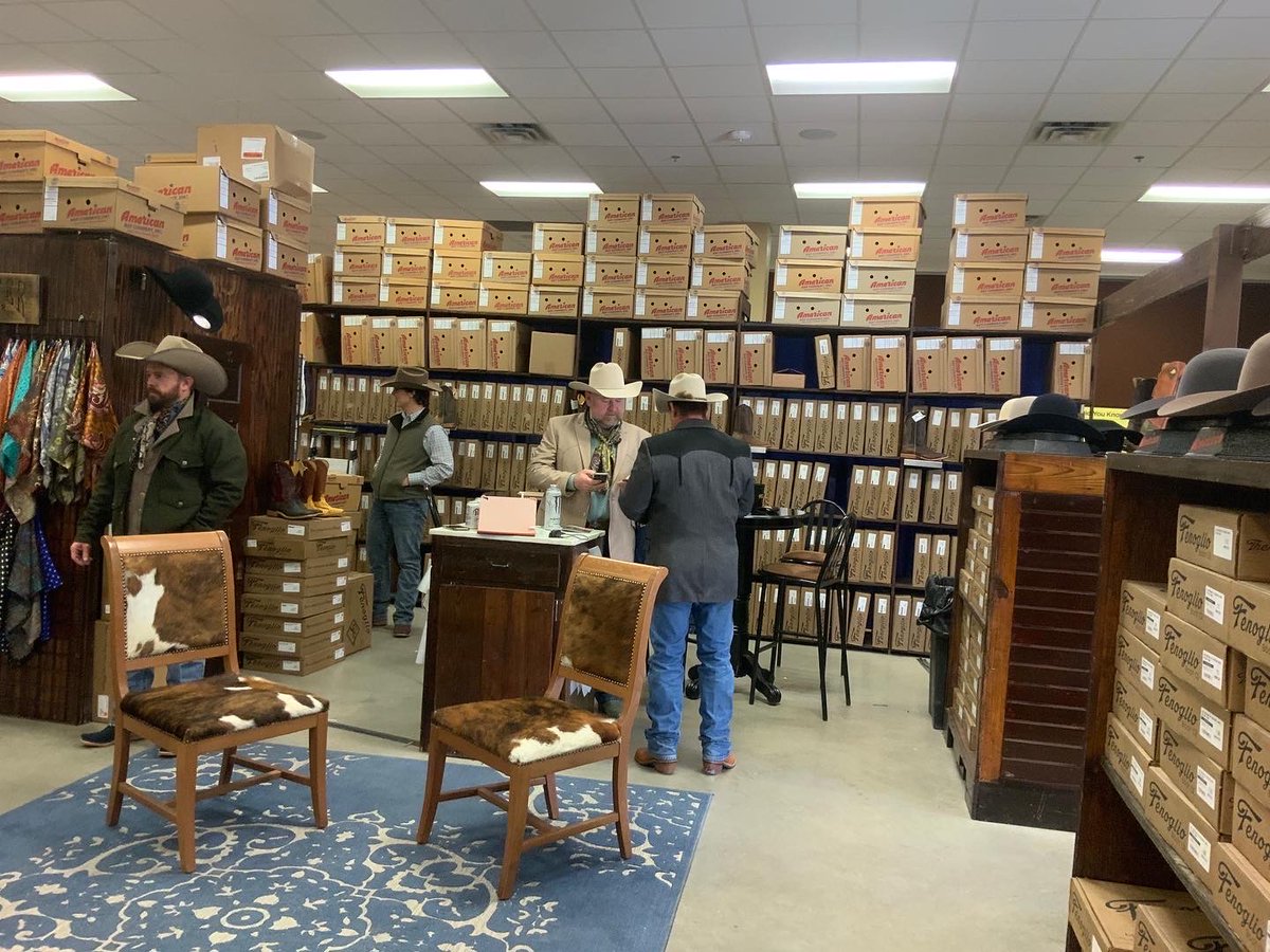 Stop on by our booth at the <a href="/fwssr/">FWSSR</a>  for all your boot, <a href="/AmericanHatCo/">American Hat Company</a> , and @schaeferoutfitters wild rag needs! We have plenty of options for you to choose from!🤠
•
#nothingfinerthanfenoglio #americanhat #schaeferoutfitter #fwssr