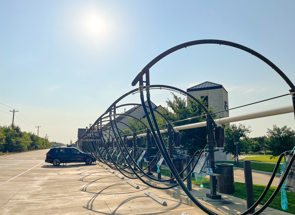 Need to clean out a tight corner in your vehicle? All of our self-vacuum stations are equipped with air detailing tools that blast the dust out of hard-to-reach places!