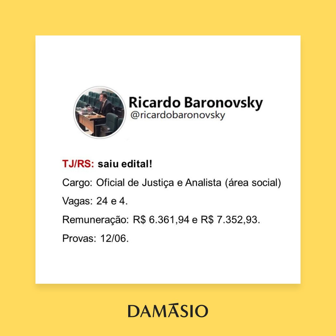cursodamasio's tweet photo. Saiu edital!

Confira o resumo na postagem.

#mp #analista #oficialjustiça #concursopublico #concurseiro https://t.co/uQim7OiUjP