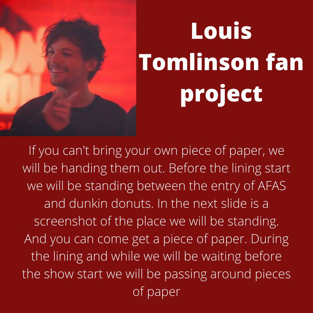 ltams_tooyoung's tweet photo. Hii everyone! We are organising a fan project for Louis Tomlinson’s show in Amsterdam on April 2nd. In the post you can read all the information about the project and if you have further questions you can send us a message or you can comment😊❤ #ltams_otb https://t.co/9EXEySDEXi
