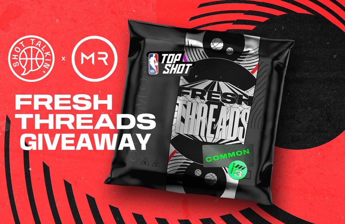 ShotTalkin's tweet image. 🎁 NBA Top Shot Giveaway 🎁

We’ve got TEN (10) Fresh Threads packs up for grabs! 

To enter:
• ❤️ &amp;amp; RT
• Follow @ShotTalkin
• Join the Shot Talkin’ Discord (Linked below)👇

Winners will be selected in the #giveaways channel after 48 hours- good luck!

discord.gg/shottalkin