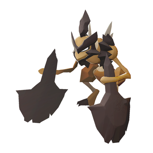 バサギリ種族値 タイプ：むし・いわ 特性：むしのしらせ、ちからずく