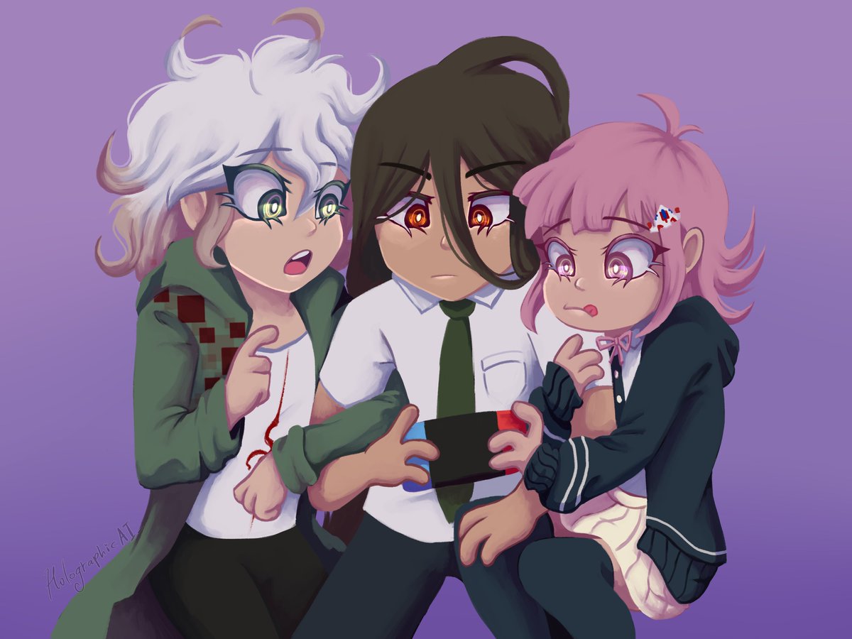 HolographicAI_'s tweet photo. DRS Izuru kinda just goes with whatever huh
#danganronpa #kamukomanami ? https://t.co/aUGuTm6uGc