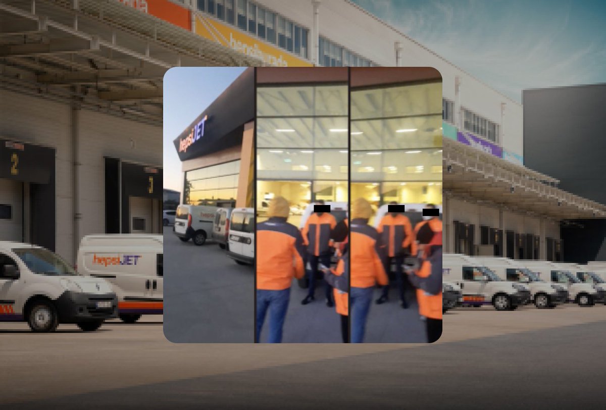 Trendyol Express'ten sonra HepsiJET çalışanları da aldıkları 1 TL'lik zamma itiraz ettiler. Antalya'da kontak kapatan çalışanların tepkisi çığ gibi büyüyor.