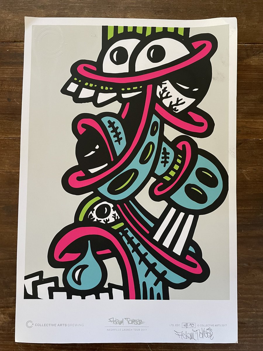 AdamToksoz's tweet photo. Physical art giveaway 👀

Giving away a silkscreen print of this piece I did for @CollectiveBrew some years back!

•Follow @AdamToksoz
•RT this post
•Comment your favorite gif

Good Luck &amp; much love!! 🙌🏽

#nftartist #NFTCommunity https://t.co/qLjFSCIsxT