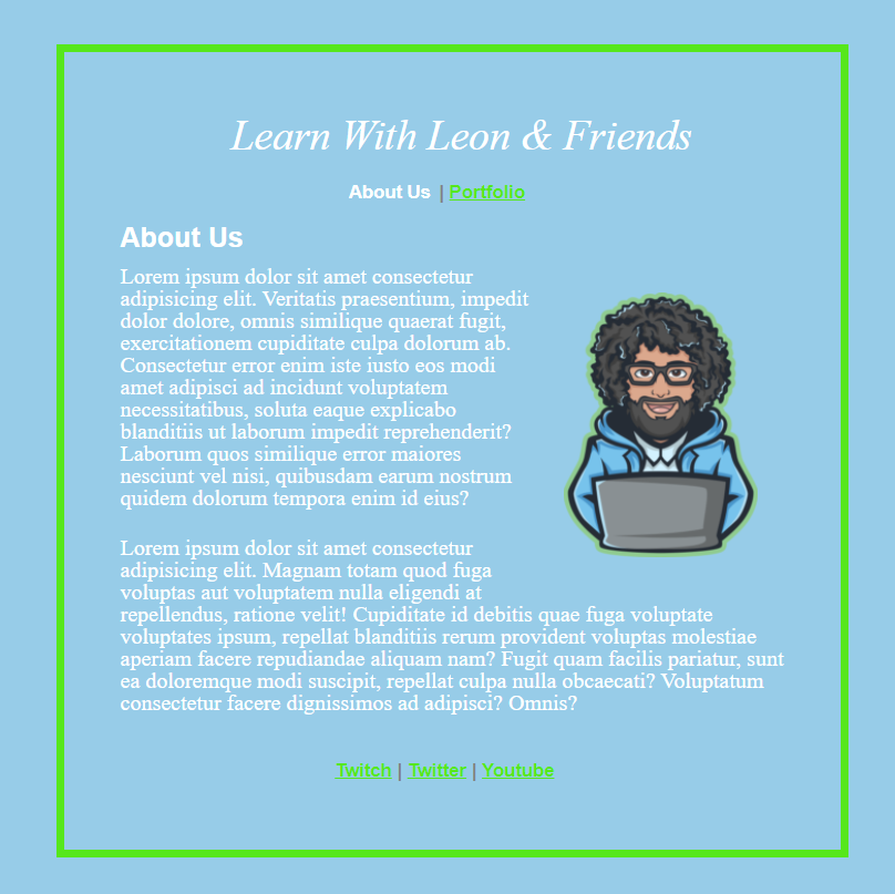 ChinChin_Daley's tweet photo. Simple Site update!! 

I'm just letting it be what it is, because I can't come and die over fonts and floats

Regardless, I'm having so much fun learning and playing with CSS

(left=mine right=original)
#100Devs https://t.co/4pBcKB4s4h