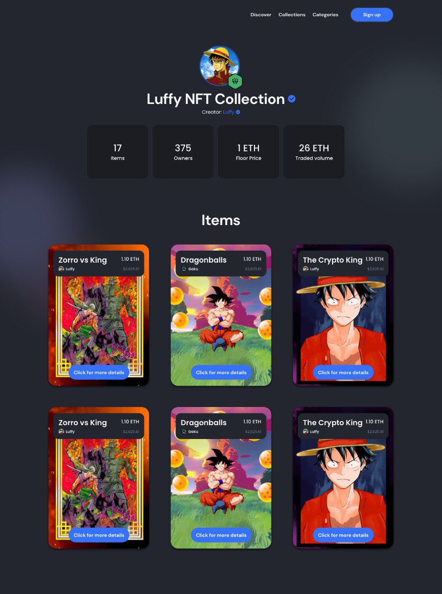 luffyinutoken's tweet photo. Hey crew!

Here are some insights of the NFT marketplace we are currently building the user interface!!

The contract got updated, we hope we receive the full audit till next week.

$LUFFY #luffy #LUFFYCREW #NFT #marketplace https://t.co/r5fw2prty0
