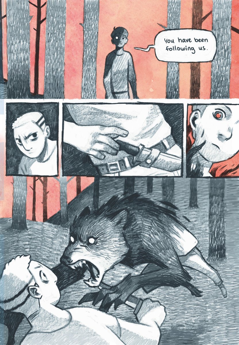 i was in a kyouhaba zine last year! and made a comic! no one else were doing werewolf au so of course i had to take responsibility 