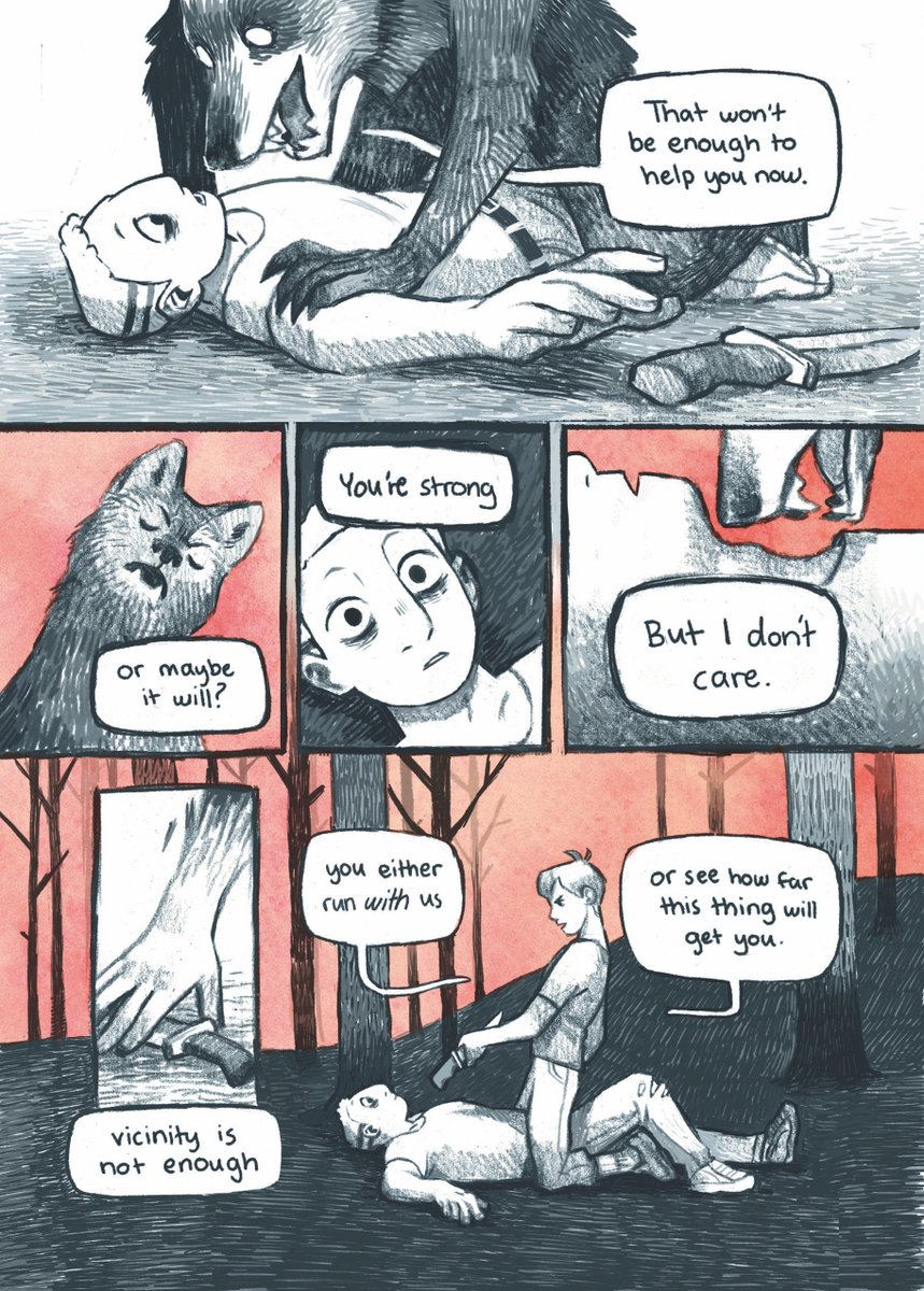 i was in a kyouhaba zine last year! and made a comic! no one else were doing werewolf au so of course i had to take responsibility 