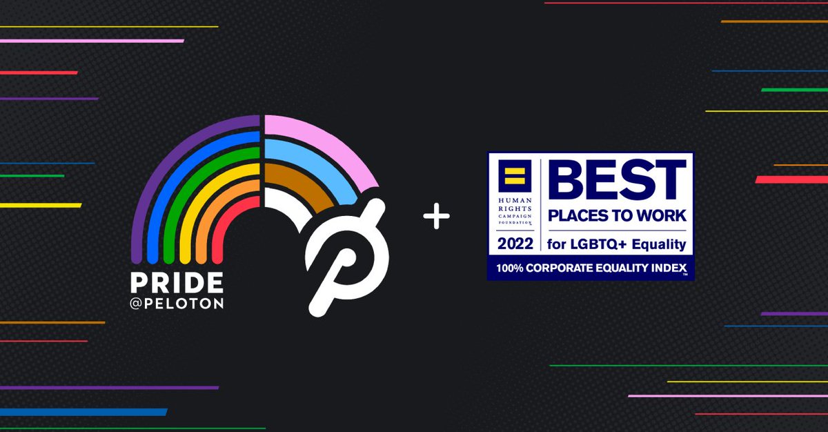 For the third year in a row, @onepeloton scored a perfect 100 on the @HRC Corporate Equality Index. An incredible honor to be recognized as one of the “Best Places to Work for LGBTQ+ Equality”. We're committed to fostering an environment where our LGBTQ+ teammates can thrive.