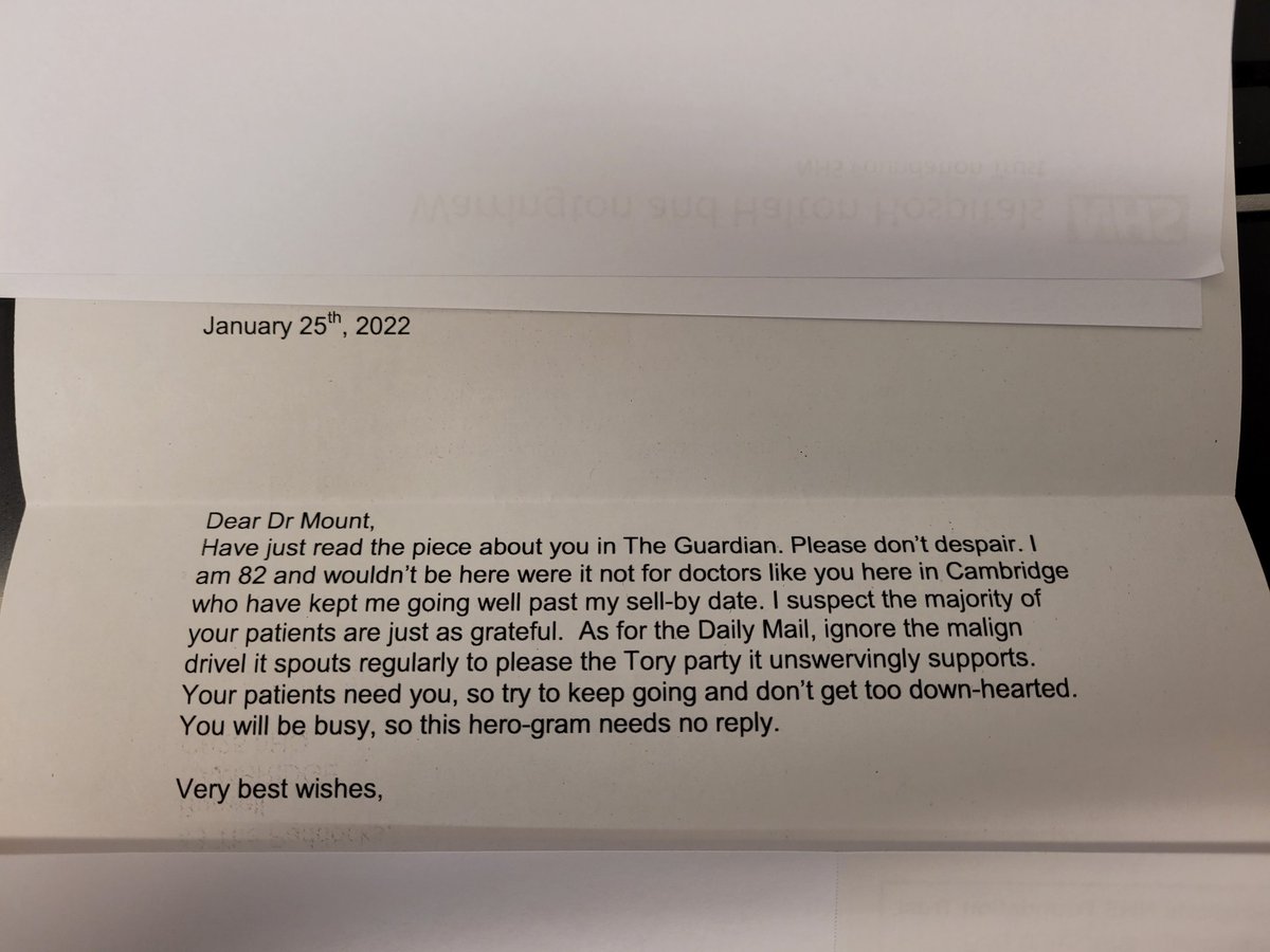 Today has been one of those long days in primary care when it feels like everyone wants to blame you for system issues &amp; every project is taking a knock, so it was lovely to receive my first ever piece of fan mail, a "hero-gram" in the afternoon post. I really needed this.