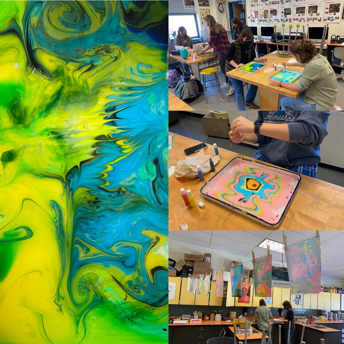 mrscring's tweet photo. Having fun making marbled paper with Art Club! https://t.co/kC8JPo9Fzr