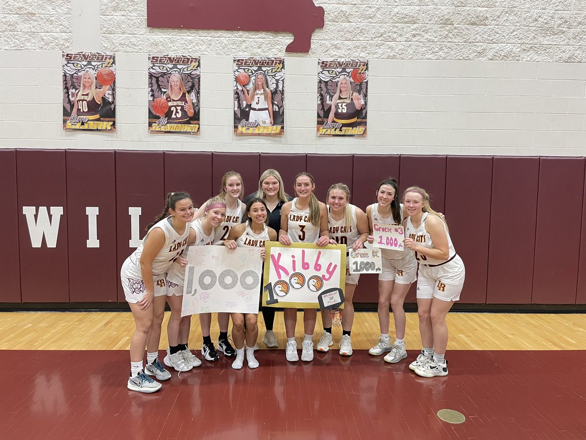 LRLadyCatsBball's tweet photo. Congratulations to senior Gracie Kibby on scoring her 1,000th point tonight! Huge accomplishment for one of our seniors. https://t.co/ANlsFOcND8