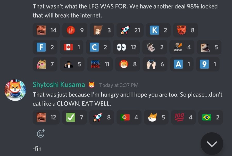 Coininfos's tweet image. Shytoshi today - "We have another deal 98% locked that will break the internet."

#CRPTO