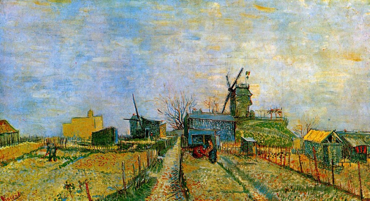 vangoghartist's tweet image. Vegetable Gardens in Montmartre, 1887 #postimpressionism #vangogh