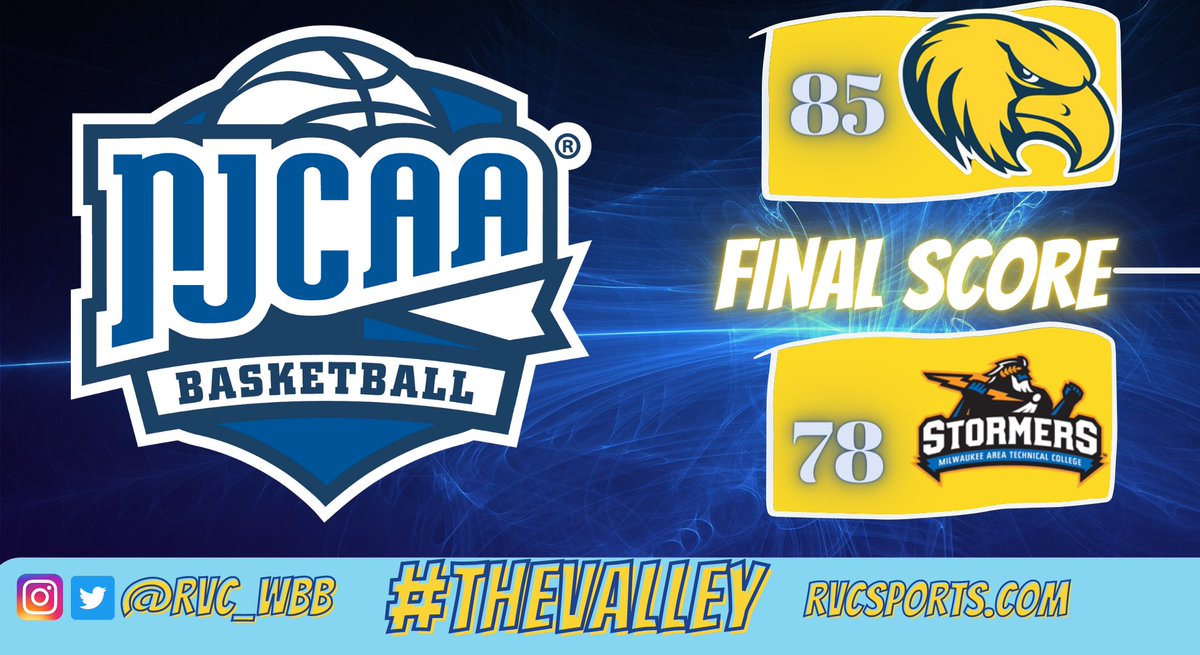 Rock Valley College Women’s Basketball (@rvc_wbb) on Twitter photo Final from Milwaukee. <a href="/RVC_WBB/">Rock Valley College Women’s Basketball</a> defeats <a href="/MATC_Athletics/">Milwaukee Area Technical College Athletics</a> 85-78. Leaders from tonight's game.
Brown 26pts 11rbs 7ast
Rittmeyer 26pts
Blank 21pts 7rbs Final from Milwaukee. <a href="/RVC_WBB/">Rock Valley College Women’s Basketball</a> defeats <a href="/MATC_Athletics/">Milwaukee Area Technical College Athletics</a> 85-78. Leaders from tonight's game.
Brown 26pts 11rbs 7ast
Rittmeyer 26pts
Blank 21pts 7rbs