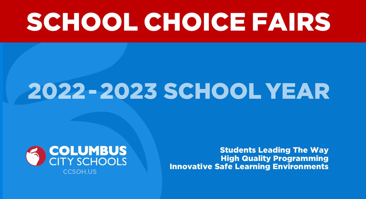 ColsCitySchools's tweet image. If you didn’t get a chance to view the Middle and High school Choice Fair, you can still go through the lottery process. Applications are accepted via the Parent Portal through Monday, February 28, 2022. #OurCCS