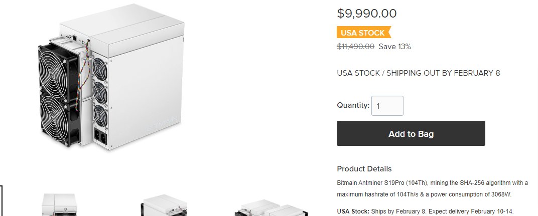 arizona1liner's tweet photo. ASIC miner resellers continue to price gouge customers! On top of that they're misleading the public with their sales pitch... "In stock now...ships in 3 weeks"
Horrors!
#Bitcoin
#bitcoinmining
#compassmining
#printcrypto
#China https://t.co/RjGa0MsoRl