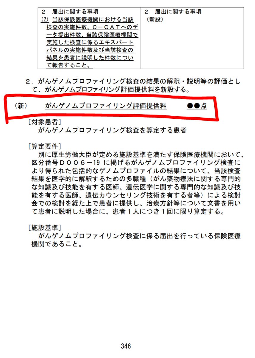 どういうことだ！？
パッとわかるのは
・検体提出時8,000点、結果説明時48,000点という区分は変更
・他CDxと併用した時にダブってる検査項目はエキパネ点数から減らす

中央社会保険医療協議会 総会（第513回）
個別改定項目について
がんゲノムプロファイリング検査の見直し
mhlw.go.jp/content/124040…