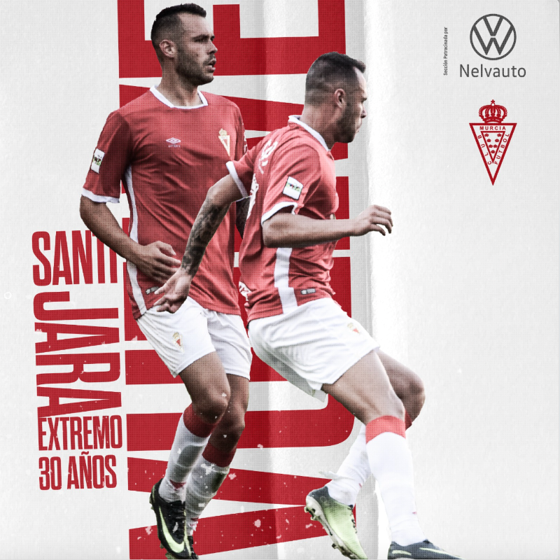realmurciacfsad's tweet photo. #Fichaje | Santi Jara vuelve al #RealMurciaCF 

⭐️ Ofrecido por @NELVAUTO 

💥 #Vuelve