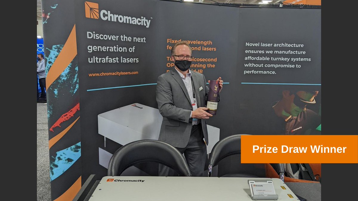 chromacityltd's tweet photo. Congratulations to Elroy from @WasatchPhotonic for winning the Chromacity prize draw at @PhotonicsWest. We look forward to seeing everyone next year! Safe travels #PhotonicsWest #Chromacity https://t.co/RNkjw1PHv0