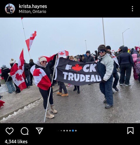 You might argue that a politician is not responsible for actions of a family member. But I am extremely disturbed that the daughter of my Premier in Ontario would hold up a flag that is so visibly offensive to our Prime Minister in this country. This all is very surreal.