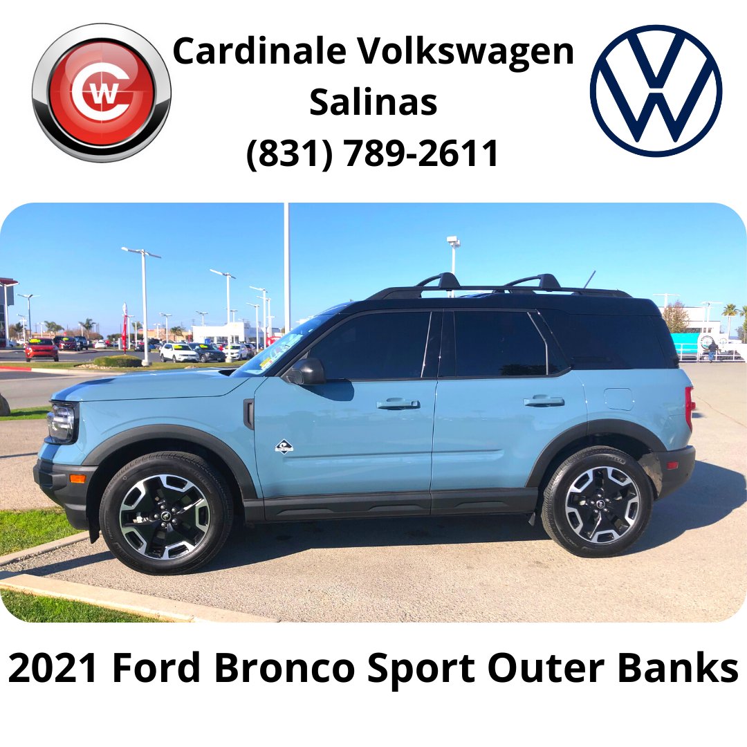 CardinaleVolksW's tweet photo. New to the Lot! This beautiful blue 2021 Ford Bronco just arrived! Come take it for a test drive, you won't regret it.

#SalinasCardinaleVolkswagen
#SalinasVolkswagen
#SalinasVW
#CardinaleVolkswagen
#VW
#Volkswagen
#NewCar
#VWLOVE
#VWLife https://t.co/02pM21Fzaa