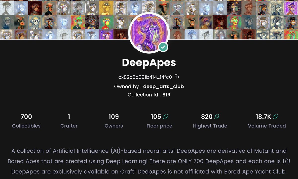 DeepArtsClub's tweet photo. 🚀🚀🚀🚀🚀🔥🔥🔥🔥🔥🔥🐵🐵🐵🐵🐵
Here we go!
The floor price for #DeepApes is now at 105 $ICX and is 400 $ICX for #DeepPunks!
Just 90/700 of #DAs and 24/100 of #DPs are listed for sale!
$ICX $CFT #NFTs https://t.co/WPbYhEhlln