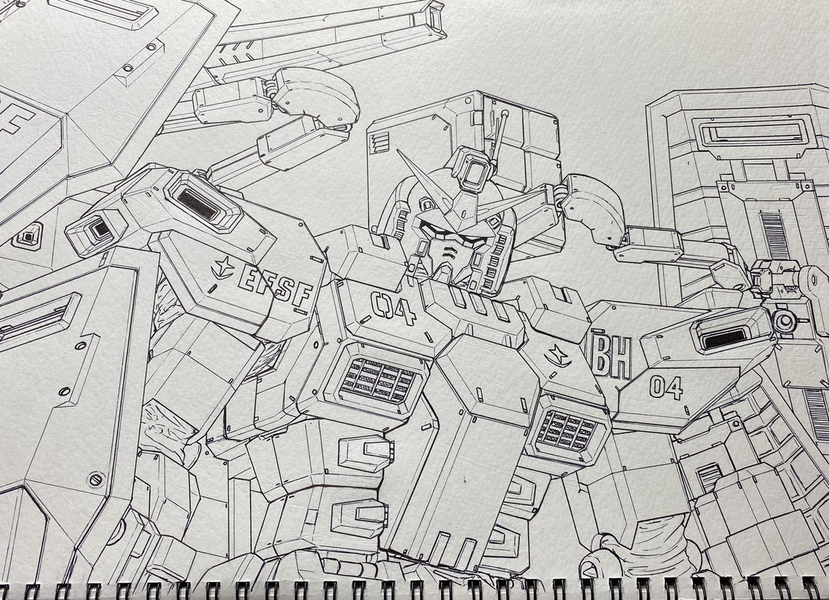 ガンダムなどを描くときにシールドを描くと作画コストが削減できますよ!! 