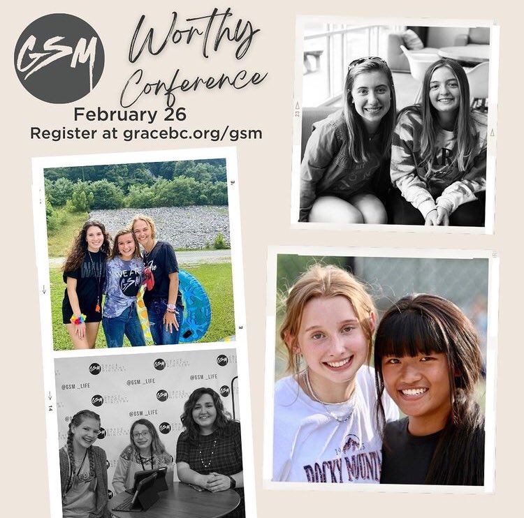 WORTHY is for the young women of Grace Student Ministry. We will be focusing on Psalm 86. 
This event will be held at the Grace Student Ministry building.
The cost is $20.00. We will provide dinner, an activity and a T-shirt. Register now at gracebc.org/gsm