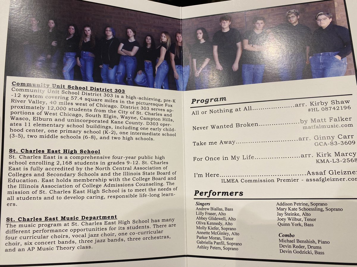 Congratulations to our Vocal Jazz Workshop and an outstanding, standing room only performance at the IMEC in Peoria!