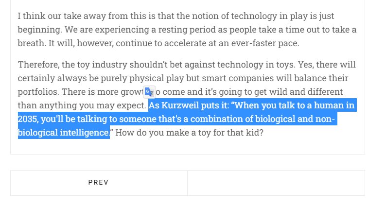 NLCryptoOracle's tweet image. interesting

In a business related article "10 predictions for the toy industry in the year 2022" there is a very clear and almost natural mention of the realistic expectations for the biological status of people in 2035

source; impendent.com/en/editors-pic…