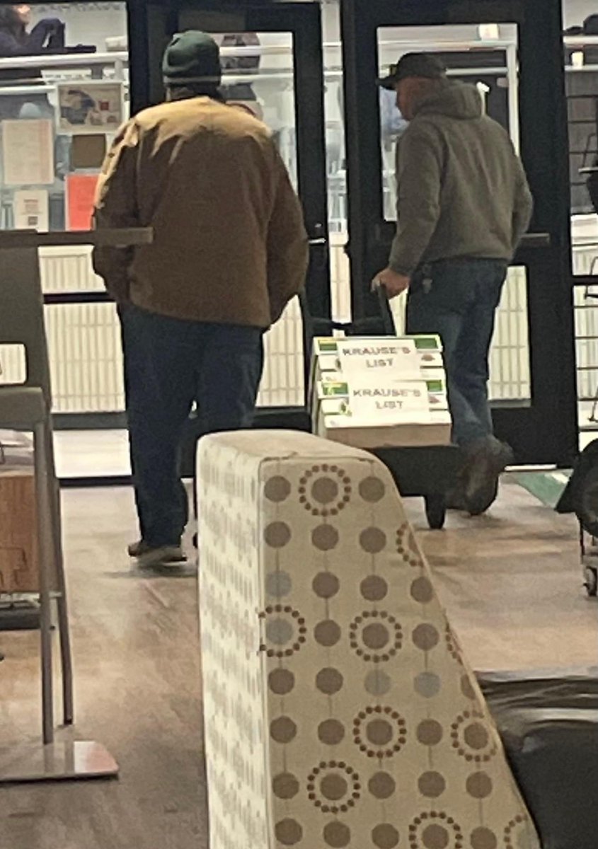 Stafford4Collin's tweet image. Today in @granburyisd, at the High School library, they came with a hand cart and carried away multiple boxes of books tagged with “Krause’s List”, as in @RepMattKrause (Q-Haslet). 📕🔥